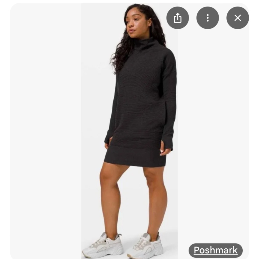 Lululemon Ribbed Call For Cozy High Neck Dress Size 6